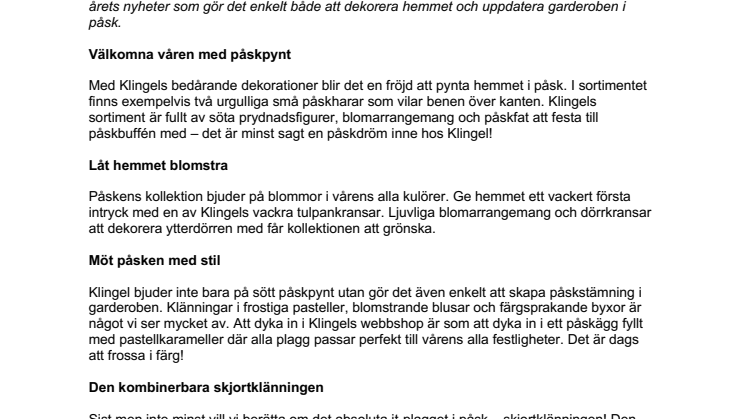 Påskpynt och pastelldrömmar förgyller påsken hos Klingel