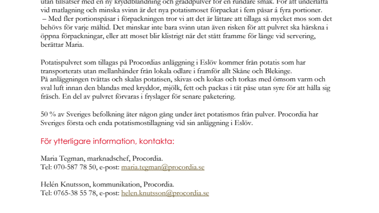 Svensk klassiker utan tillsatser – nytt potatismos från Felix