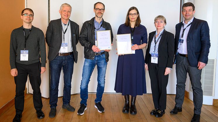 På bilden från vänster: David Lindquist, Per Karlsson, Lars Beckman (för Anna-Karin Wennstig), Maria Helde Frankling, Signe Friesland och Daniel Nyqvist Pfizer.  