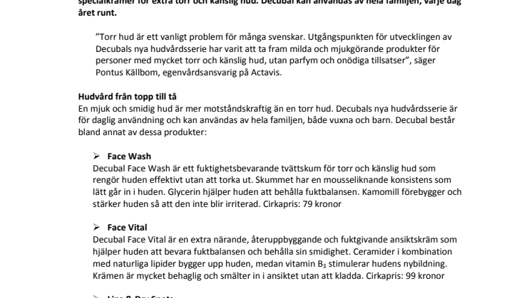 Nyhet på apotek: Farväl till torr hud – nu lanseras Decubal hudvårdsserie 