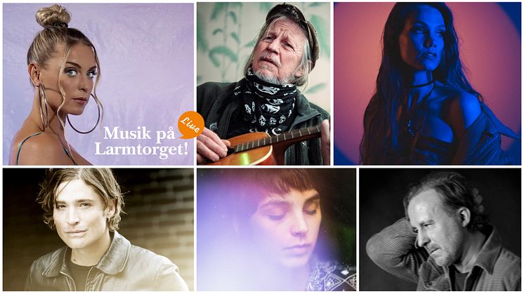 På Larmtorgets scen står följande artister i sommar: Syster Sol, Stefan Sundström med band, Nike Sellmar, Andreas Johnson, Slowgold och Patrik Isaksson.