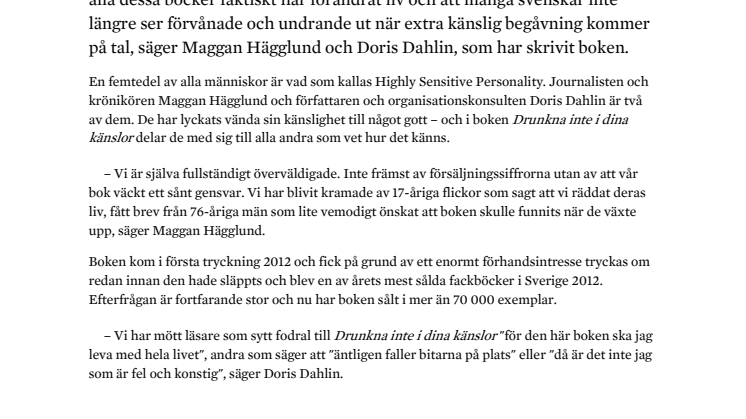 Bok om Highly Sensitive Personality såld i över 70 000 exemplar