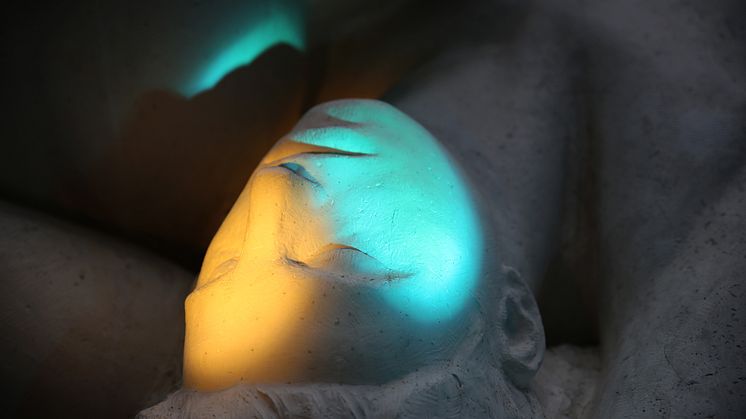 Nytt lyd på Vigeland (Guerilla Lighting) - et studentprosjekt fra Høyskolen Kristiania i samarbeid med Vigelandjubileet (Foto: Unni Irmelin Kvam / Vigeland-museet)