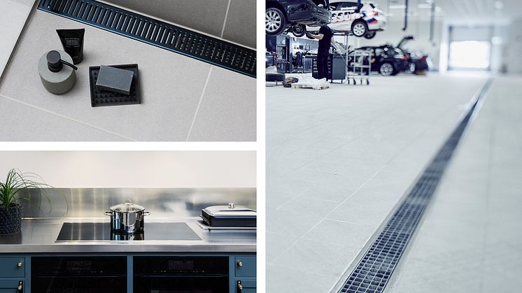 Purus designbrunnar, rostfria diskbänkar och industrirännor!