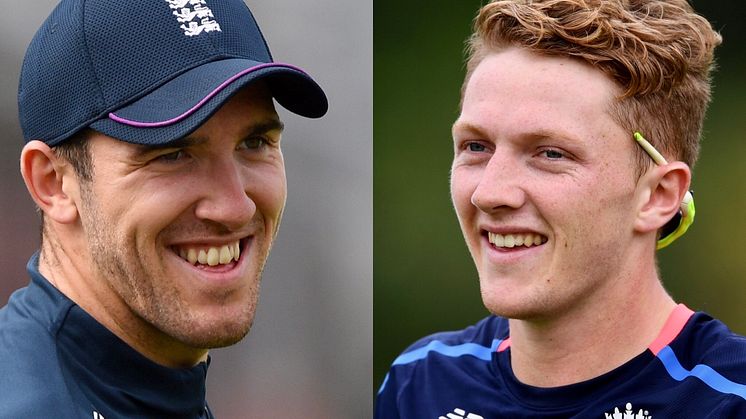 Somerset duo, seamer Craig Overton (left) and off-spinner Dominic Bess will join the England men's Test squad in South Africa (Getty Images)