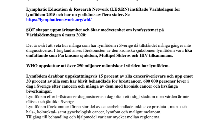 Världsödemdagen 6 mars 2020