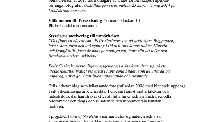 Felix Gerlach – Point of No Return
