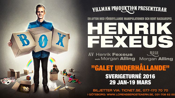 På fredag den 29 januari är det turnépremiär för Henrik Fexeus hyllade föreställning BOX