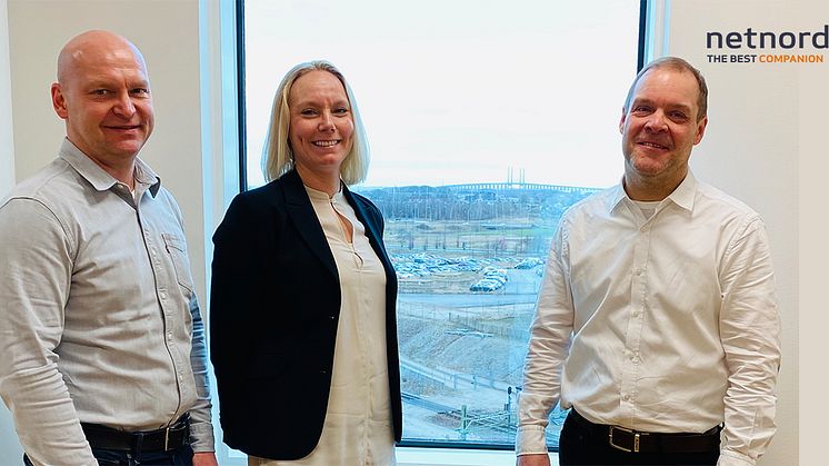 NetNordic kollegor på Malmökontoret: Fredrik Römbo, Mia Piuva och Kaij Zakariasson.