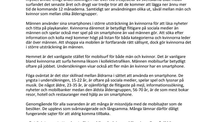 Svenskarna och deras smartphones: Män läser nyheter, kvinnor är sociala