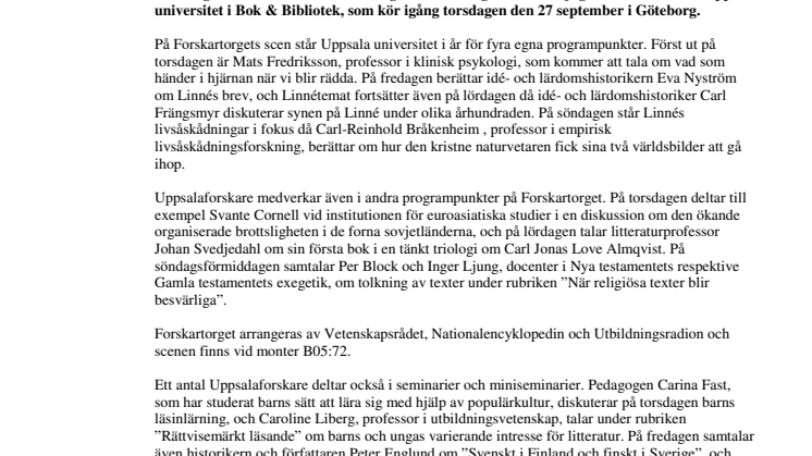 Uppsala universitet väl representerat på bokmässan