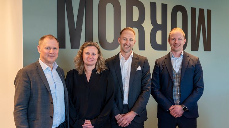 From left: Lars Christian Bacher, Stina Torjesen (Morrow Batteries), Christian Lyngø Lian and Marcus Martinsson (Stena Recycling)