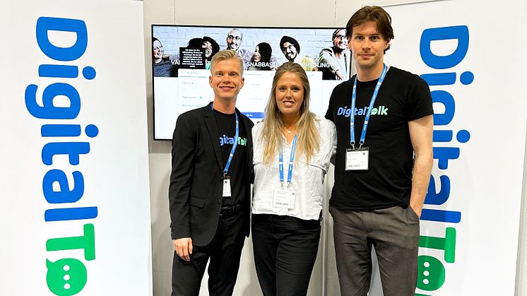 Simon Jakobsen, Elisabeth Svenson och Marcus Johansson på plats under Vitalis. 