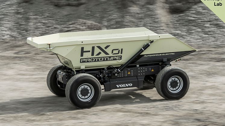 Volvo HX1 självgående batteridriven lastbärare - under transport