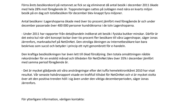 Rekord för NetOnNet!