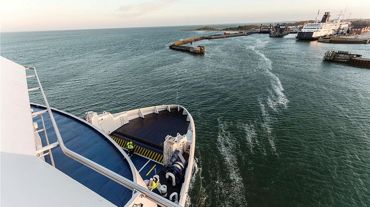 Scandlines' nye hybridfærge på prøvesejlads