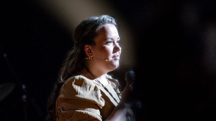 Framsyningsfoto Vikla inn i blått
