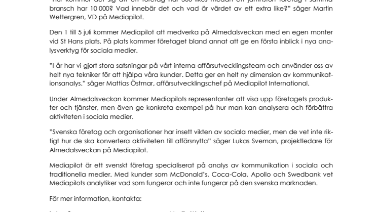 Mediapilot visar framtidens medieanalys på Almedalen