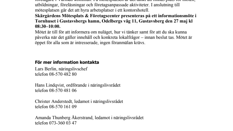Vi skapar Skärgårdens Mötesplats & Företagscenter i Gustavsbergs hamn