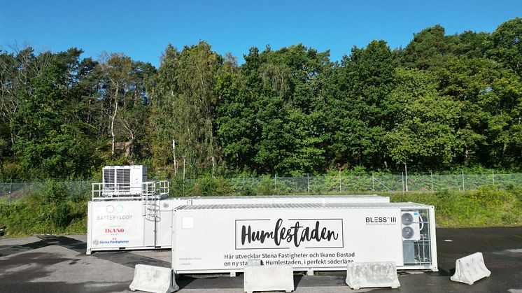 Sveriges största energilager byggt med återanvända batterier återfinns i Göteborg, på den plats där Humlestaden ska utvecklas.