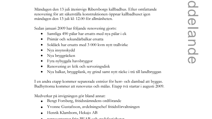 Pressvisning och återinvigning av Ribersborgs kallbadhus