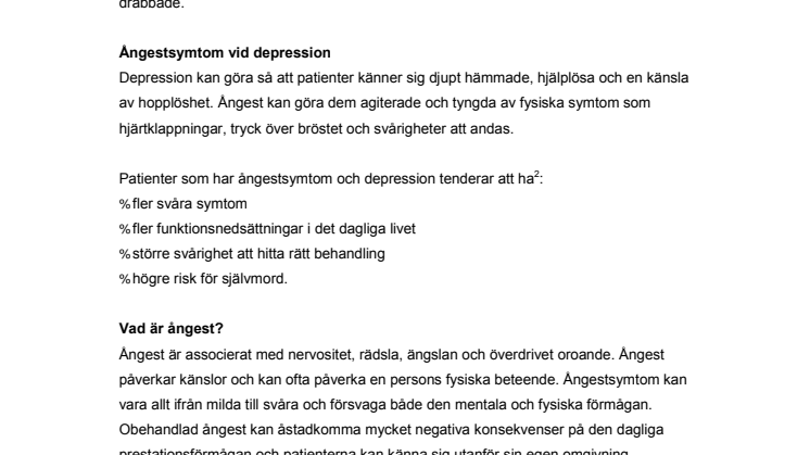 Ångestsymtom hos deprimerade patienter