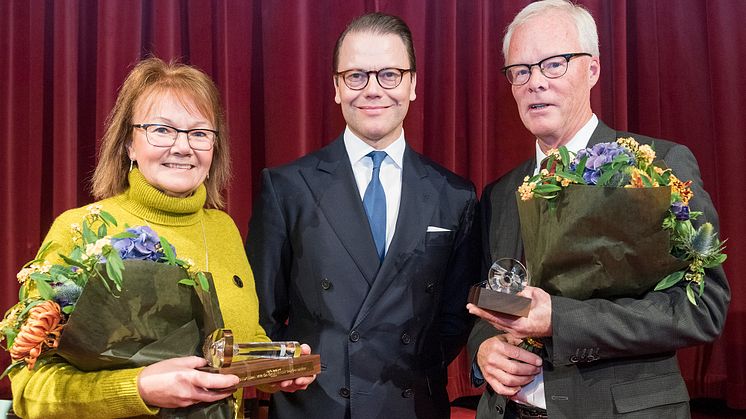 Marie Berglund, ordförande Eurocon Consulting AB, H.K.H. Prins Daniel och Alf Göransson, ordförande i Loomis AB