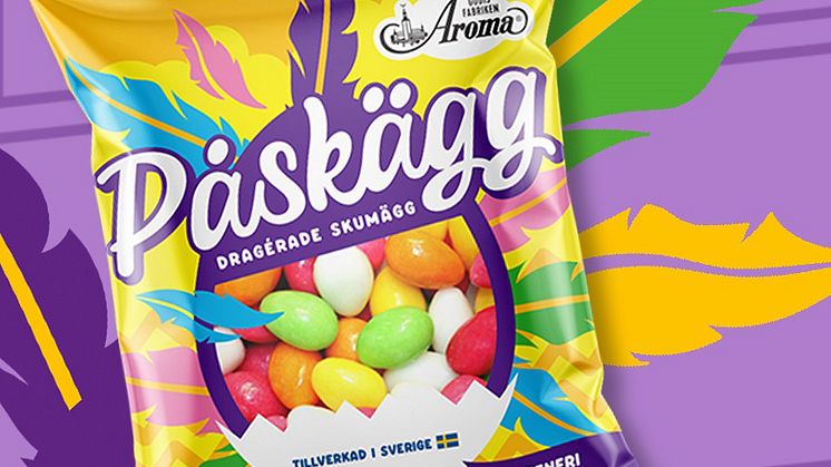 Aromas goda skumägg- nu förpackade i påse.