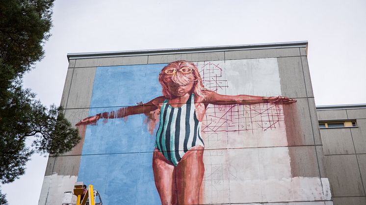 Kontulan teossarjan viimeinen massiivinen muraali alkaa hahmottua. Asialla Fintan Magee.