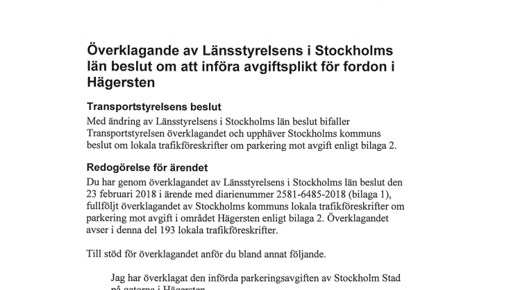 beslut Hägersten