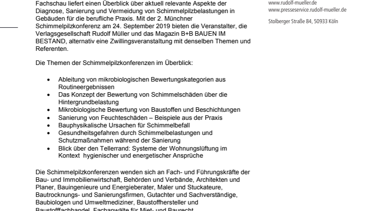 9. Berliner Schimmelpilzkonferenz