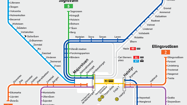 Buss for T-bane på kvelder og i helger