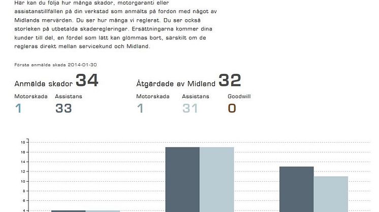 Skadestatistik assistanser och motorskador.