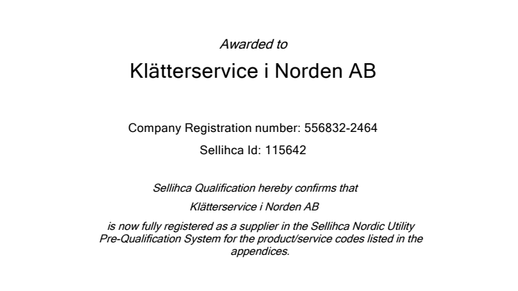 Kvalificerad i Sellihca