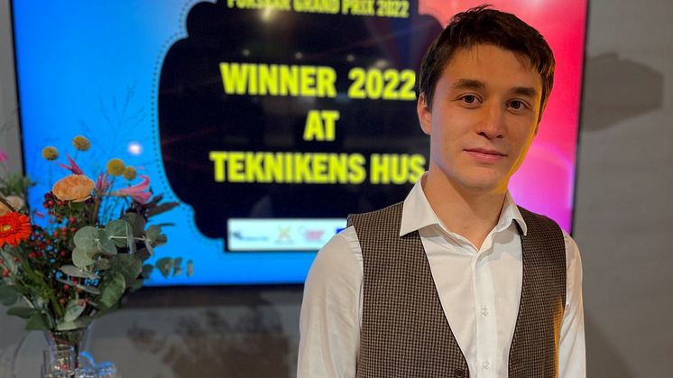 Maksim Nikonovich, doktorand i maskinelement vid Luleå tekniska universitet i stor forskarfinal.