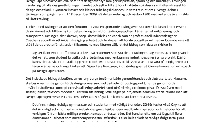 Oxyma coachar studenter på Design Open 2009