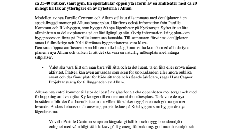 Modell av nya Allum och Partille Centrum ställs ut