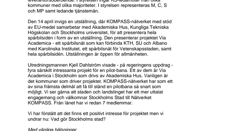Vad gör Stockholms stad för spårtaxiutvecklingen?