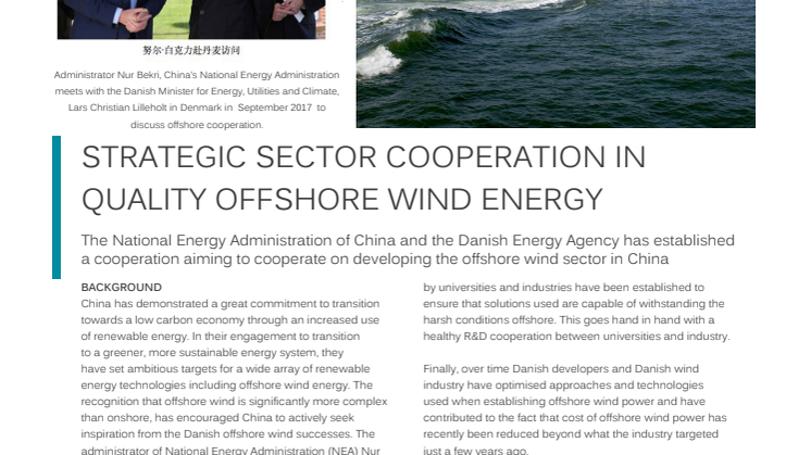 Factsheet: SINO-DANISH OFFSHORE WIND COOPERATION (“QUALITY OFFSHORE”)