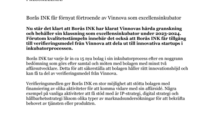Borås INK får förnyat förtroende av Vinnova som excellensinkubator.pdf