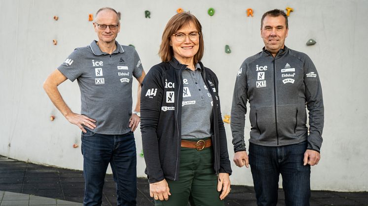 PRESIDENTSKAPET: (f.v): President Arne Horten, visepresident organisasjon Lisbeth Gederaas og visepresident sport, Gjermund Hol.