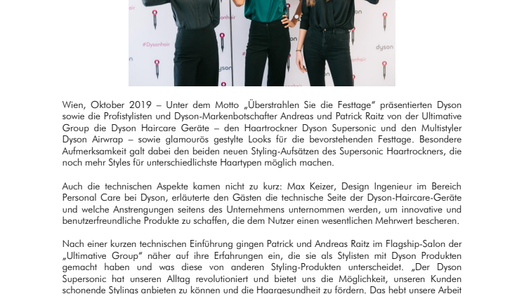 Dyson Hair Care Event in Wien: Traumhafte Haare für die Festtage