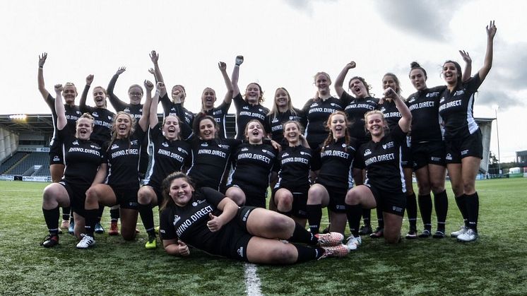 Northumbria women's rugby team - Caitlin Simpson stands sixth from the right on the back row