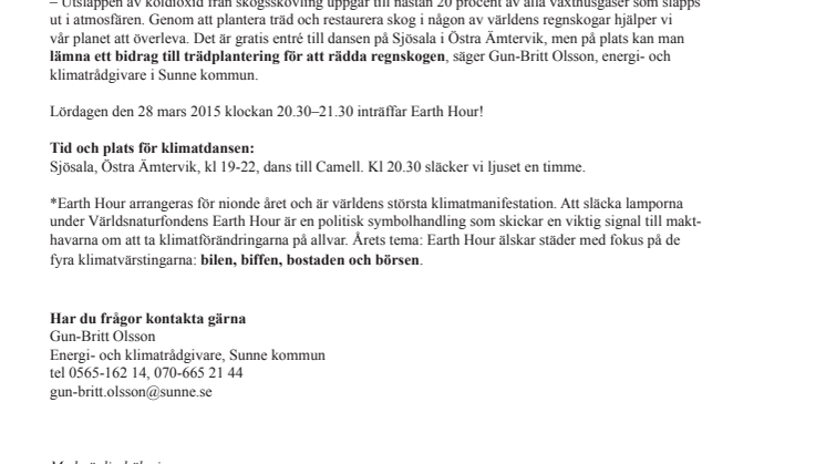 Sunne dansar för klimatet under Earth hour