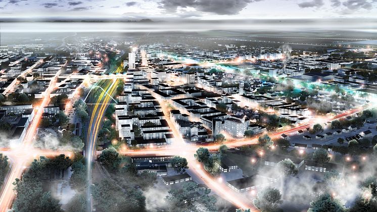 Illustration över framtidens östra Eslöv