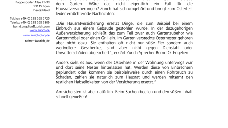 Aufsichtspflicht für Osternester