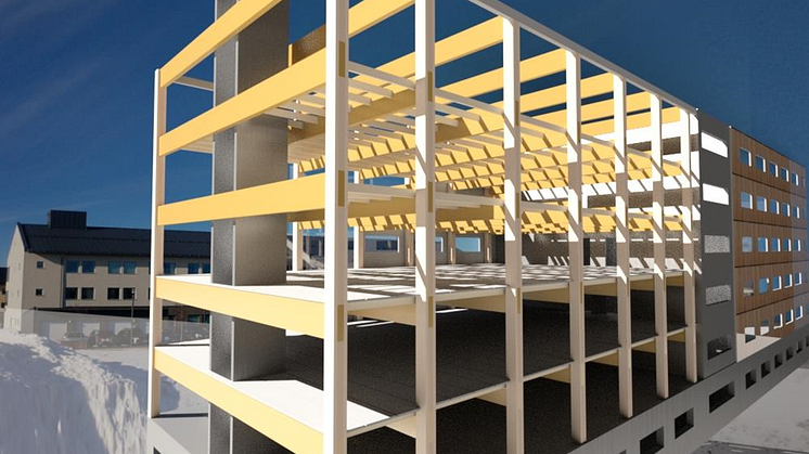 Projekterad byggnad på Campus Östersund