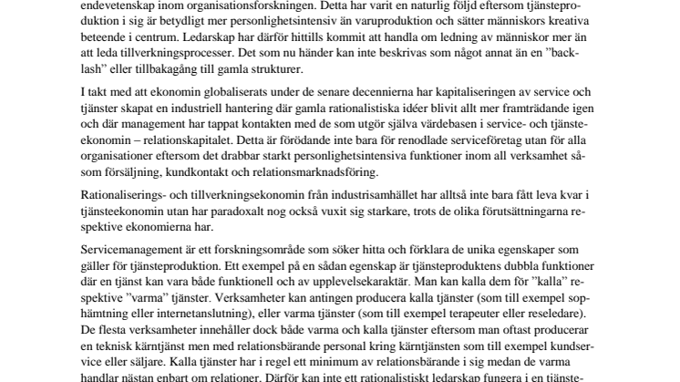Tjänstesamhällets gordiska knut