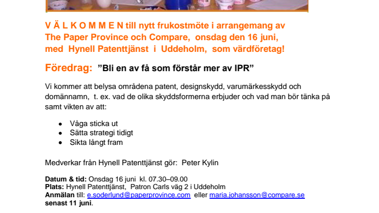 VECKANS NYHETSBREV, W1022, FRÅN THE PAPER PROVINCE