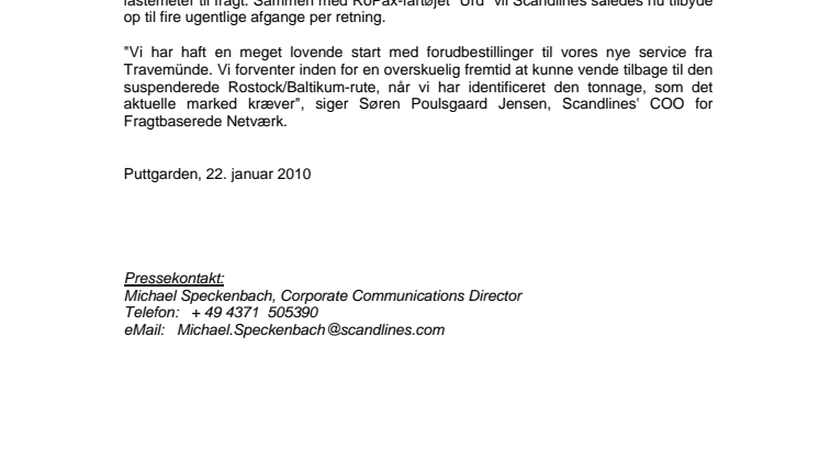 Scandlines forbedrer ny Travemünde – Ventspils service